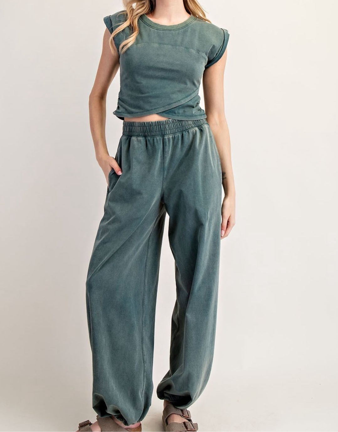 Teal Washed Jogger