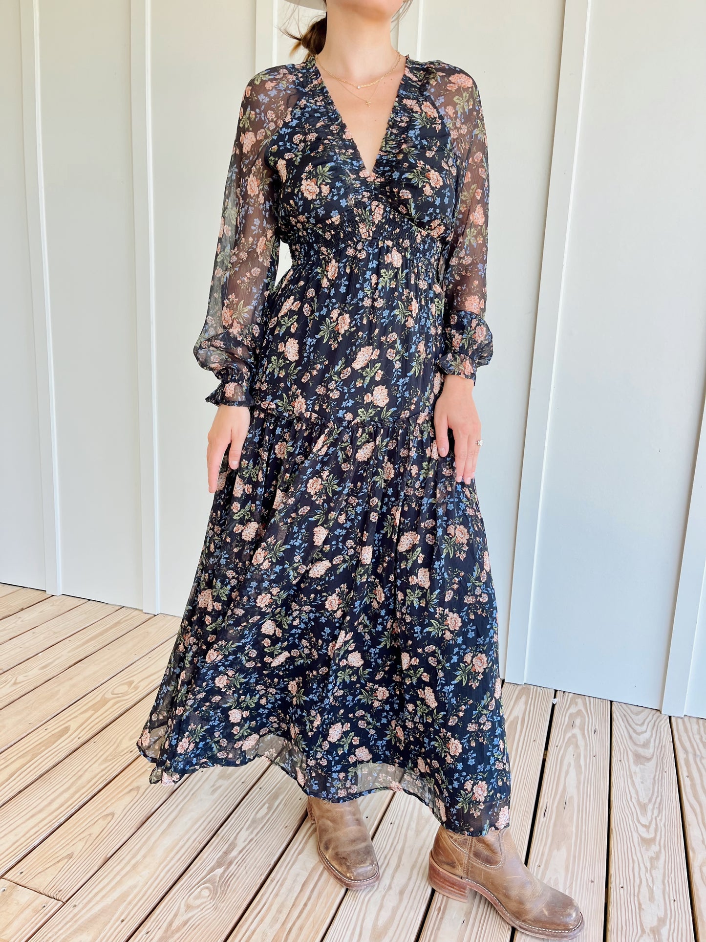 Midnight Floral Maxi Dress