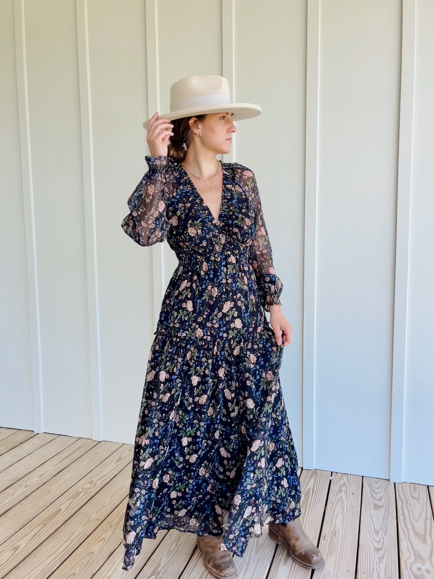 Midnight Floral Maxi Dress