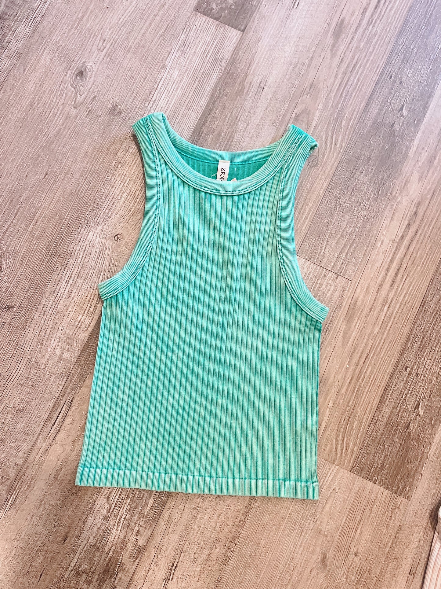 Ribbed Washed Seamless Tank