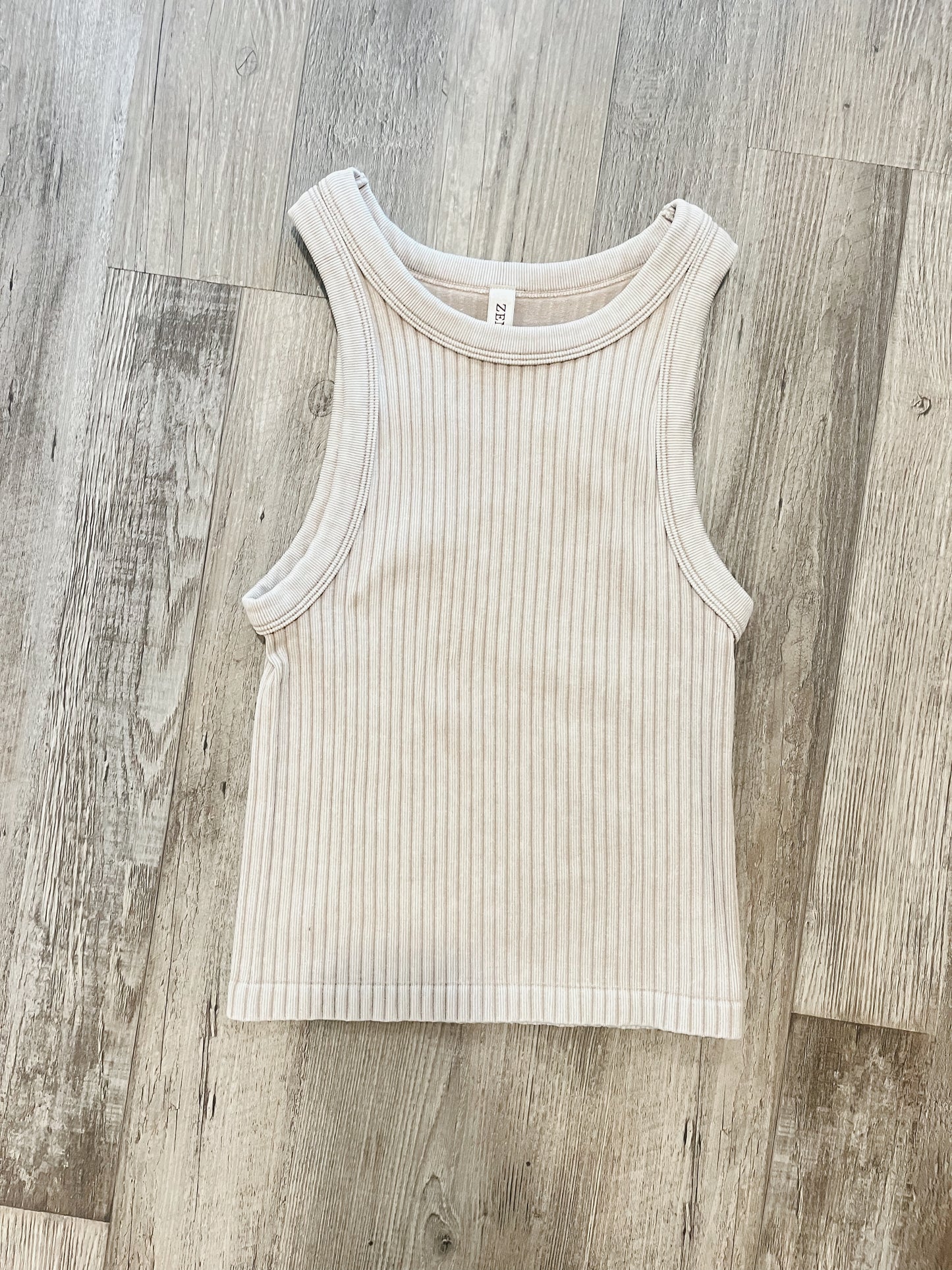 Ribbed Washed Seamless Tank