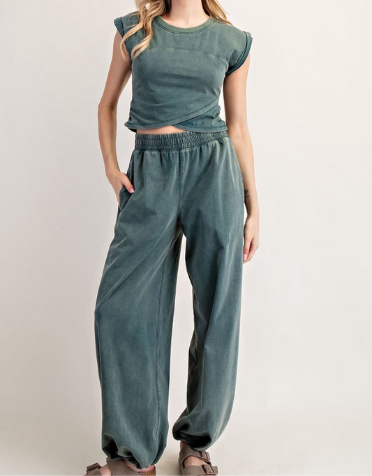 Teal Washed Jogger
