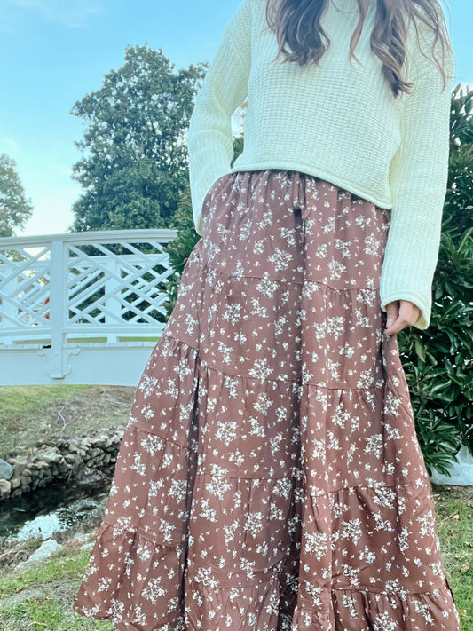 Autumn Bloom Maxi Skirt
