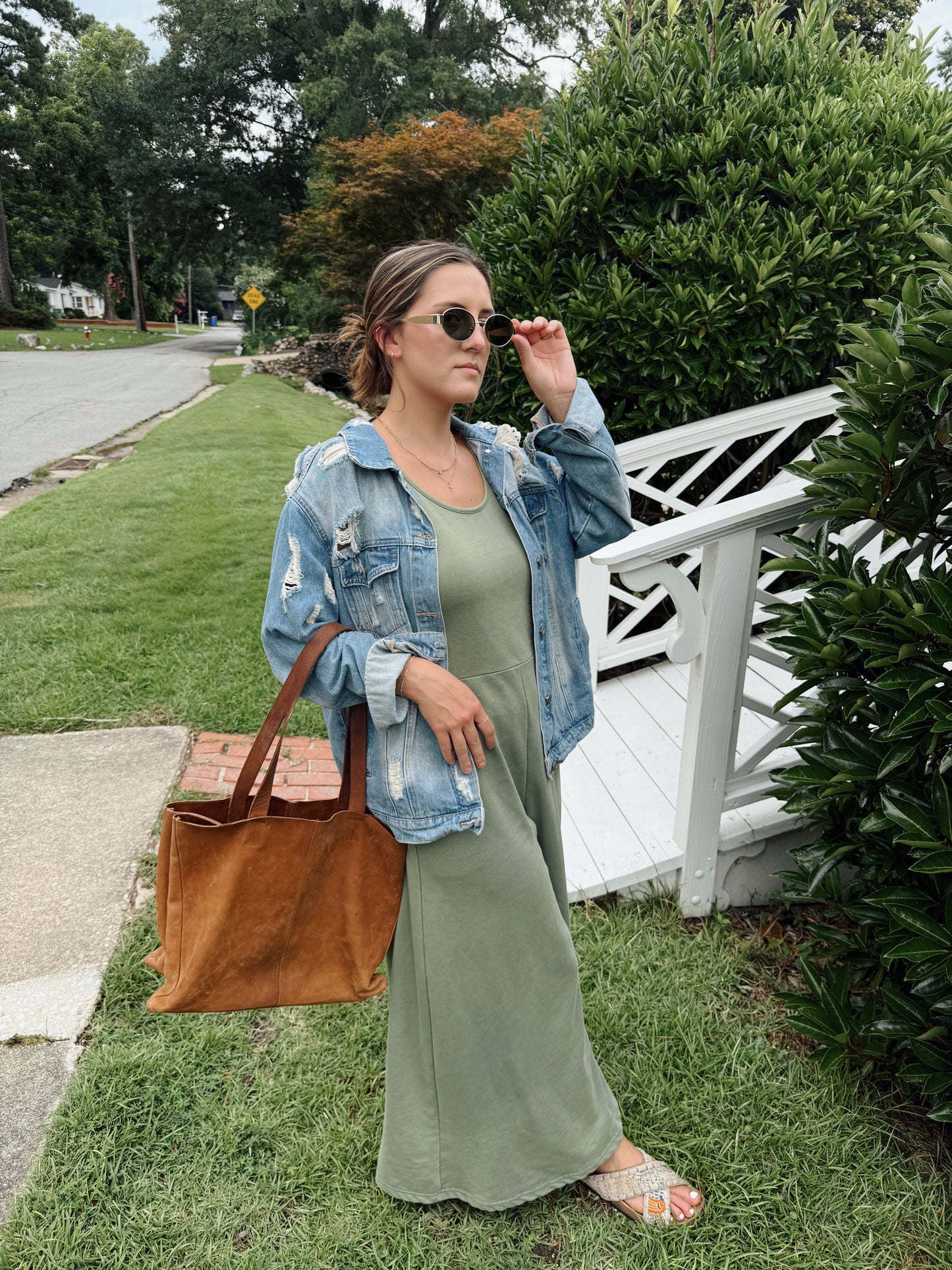 Moss Green Wide Leg Jumpsuit