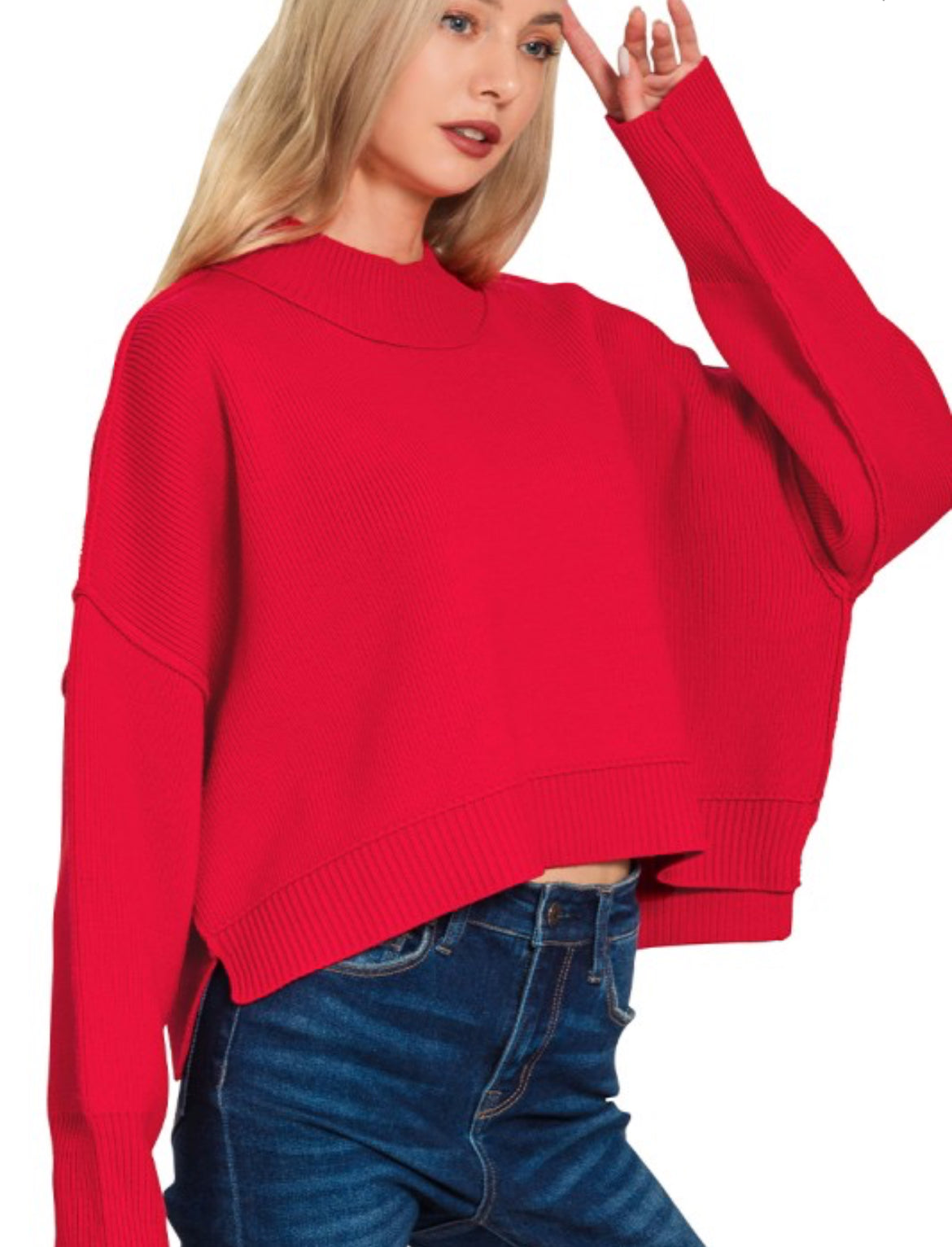 Holly Red Cropped Sweater