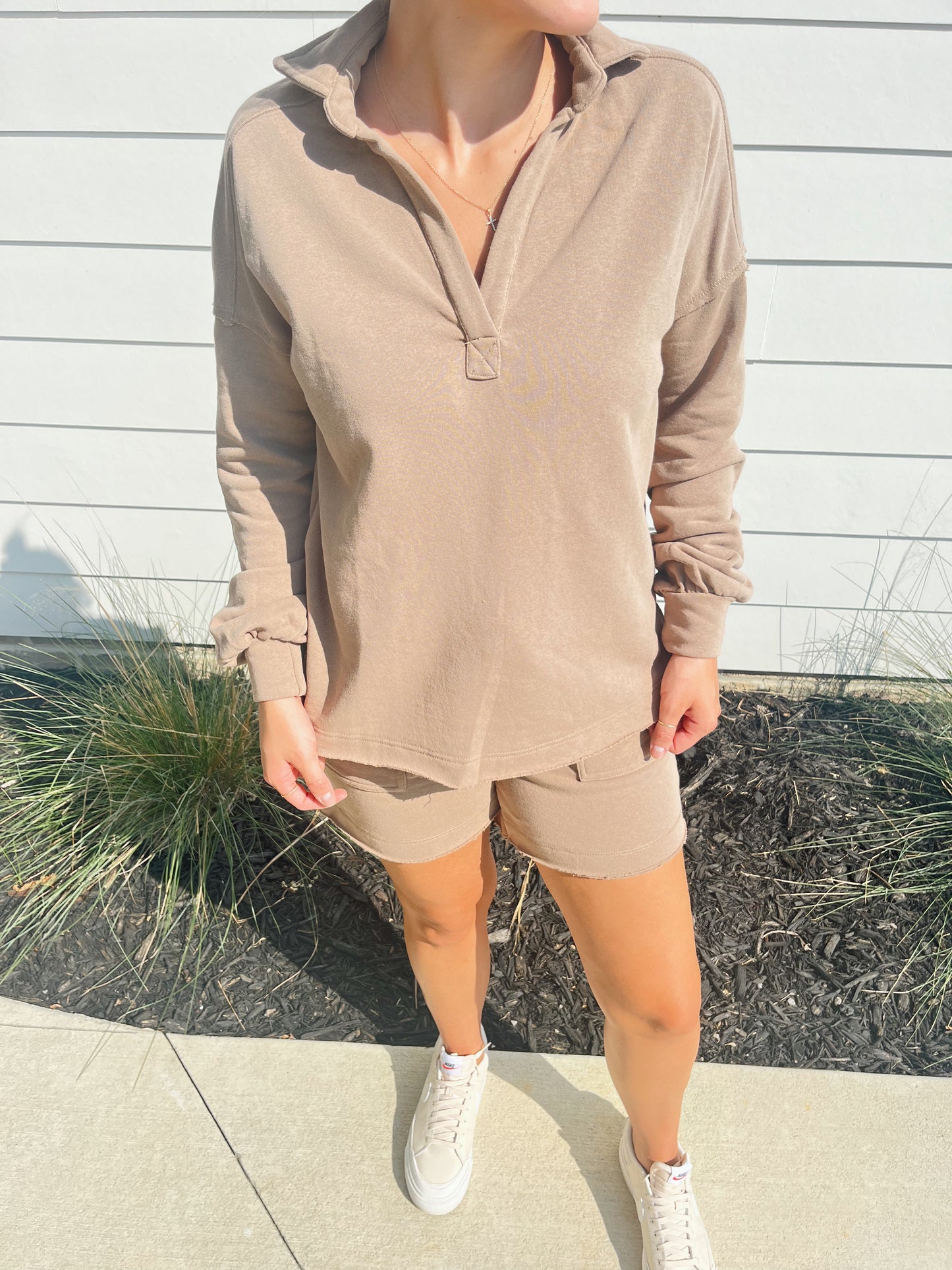 Mocha Collared Pullover